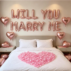 2 Set Rose Gold WILL YOU MARRY ME Balloons – 28Pcs 16″ Letter Balloons 10Pcs