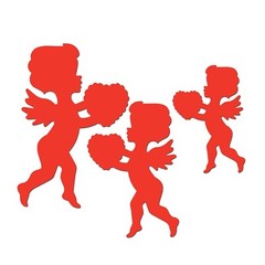 Beistle Valentine’s Day Cupid Cutouts 6 Pack Assorted Sizes Wall or Window Decor