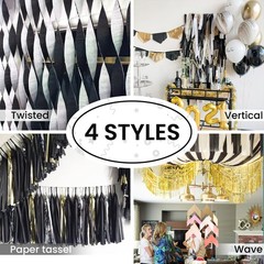 10 Rolls Black Gold Silver Crepe Paper Streamers Graduation Party 820 ft