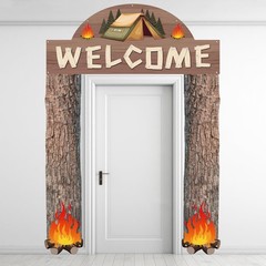 3 Pcs Camping Themed Party Decorations Camper Banner Welcome Porch Sign Campe…