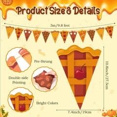 Gersoniel 5 Pieces Fall Thanksgiving Party 12.2 inches x 118.1 inches, Orange