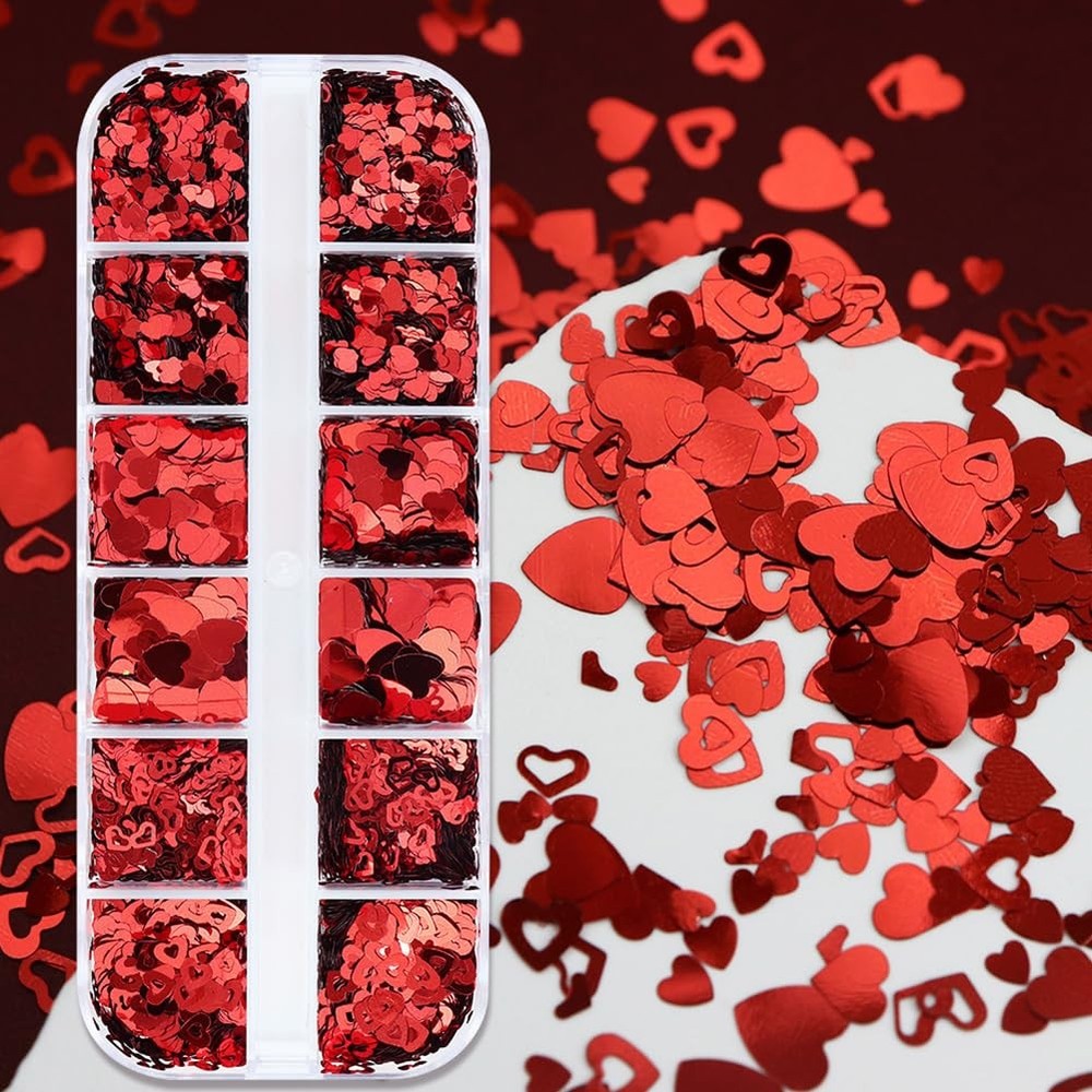 2000 PCS Valentine Heart Confetti Red Table Decorations HollowOut Decor