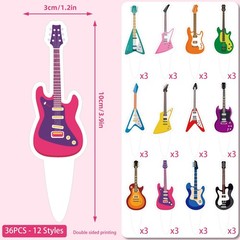 36PCS Guitar Cake Cupcake Toppers Music Lover’s Birthday Rock and Roll Party …