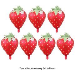 7pcs Red Strawberry Balloons Cute Sweet Strawberry Foil Balloon Summer Party …