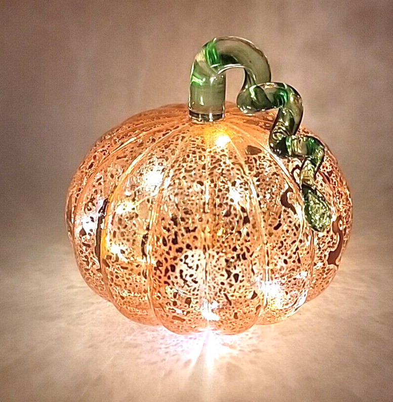 Halloween Autumn Fall Orange Pumpkin Light Up Battery Operated
