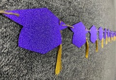 Graduation Decorations Class of 2026 Glitter Pre-Strung 9.84ft, Multi Color