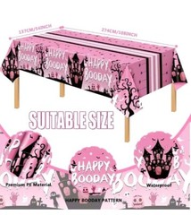 200+ Piece Pink Happy Booday Spooky Pink Halloween Girl Brithday Party Kit