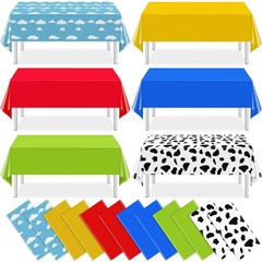 12-Pack Blue Sky White Cloud Cartoon Plastic Tablecloth Story Party Decor 54×108