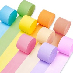 9 Rolls Crepe Paper Streamers 738ft 9 Colors 1.8 Inch x 82 Ft/Roll Party DIY