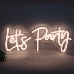 LED Neon Sign Let’ s Party Sign USB 16.9 in x 7.28 in Warm White