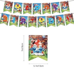 Animation Cartoon Theme Birthday Party Supplies Set,Balloons Banner Cake Toppers