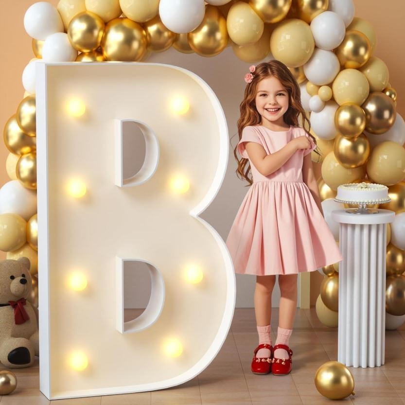 3FT Light Up Marquee Letter B Party Decoration White DIY Assemble