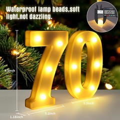 70th Birthday Decorations LED Numbers for Party Table Wall Decor
