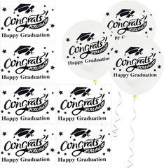 Graduation Balloon Stickers 2026 Congrats Grad Bobo Decorations 6 Pcs