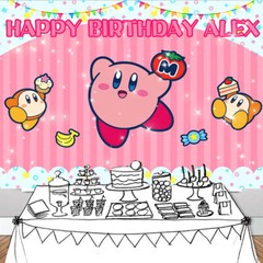 Kirby Personalised Custom Banner Backdrop Party Decorations Birthday Gift