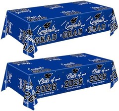 Graduation Decorations 2026, Class of 2026 Graduation Tablecloth, 2 Pack Disposa