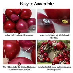 Red Balloons Double Burgundy Ruby Red Balloon Garland Kit Wine Maroon Balloon…