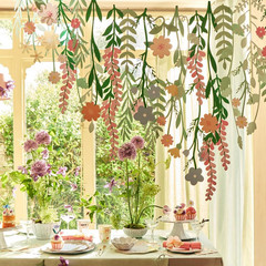 Double-Sided Wildflower Garland for Garden Party Decorations and Events