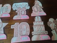 12 Piece 10th birthday Tabletop Decor Girl Pink Free Standing