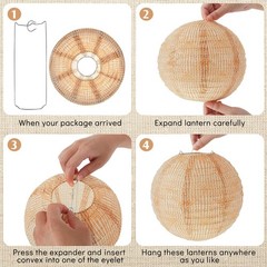 Hortsun 6pc 10″ Burlap Paper Lanterns
