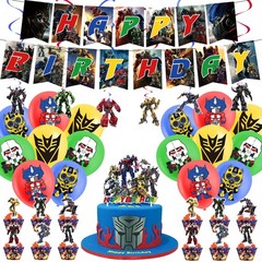 Transformer Birthday Party Decor Supplies Balloons Banner Cake Toppers Kids