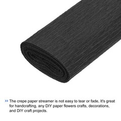 Crepe Paper Roll 8.2ft Long 10 Inch Wide for Wedding Decoration,Black 2pcs