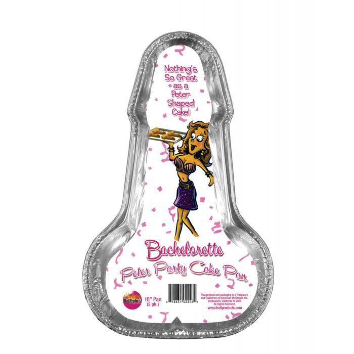 BACHELORETTE DISPOSABLE PETER PENIS PARTY CAKE PAN PACK OF 2 CHOOSE A SIZE