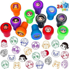 24Pcs for Demon Hunters Themed Stampers – Perfect Kpop Birthday Party Supplies &