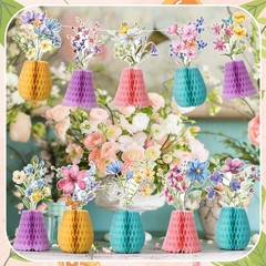 12 Pcs Wildflowers Honeycomb Centerpieces Wildflowers Party Decorations 3D Su…