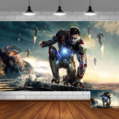 Iron Man Party Supplies Poster Backdrop Banner Background 5x3ft Birthday Gift