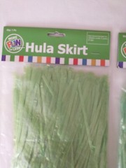 Green Artificial Grass Flowered Hula Skirts Hawaiian Luau Party 3 Pack