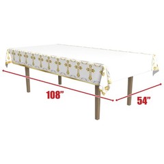 Beistle Religious Tablecover 54 X 108 2 Pieces Plastic Table Cloth First