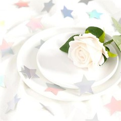 100pcs Biodegradable Confetti Laser Silver Confetti Holographic Table Decorat…