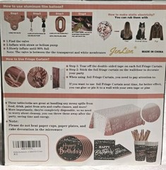 HAPPY Birthday Decorations BOX JENLION, Rose- Gold- BLACK – 170Pcs FOR 24 GUESTS