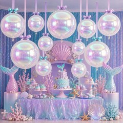 12Pcs Iridescent Round Foil Balloons, 22″ 15″ 10″ 4D Clear Ball Balloon, Holo