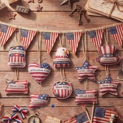 American Flag Eagle Patriotic Hanging Ornaments