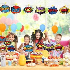 30 Hero Themed Party Decorations Signs 6 x 7 Inch Cardboard Cutouts Assorted