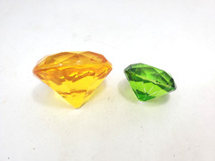 Acrylic Diamond Gems Toy Pirate Plastic Gems Fake Gemstones Gold & Green