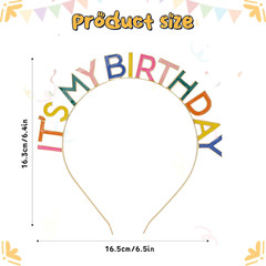 Happy Birthday Crown Rainbow It’S My Birthday Alloy Headband Birthday Headpiece