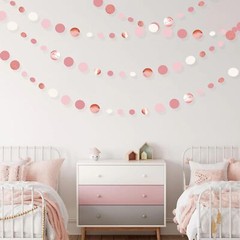 Rose Gold Party Decorations Dusty Pink Circle Dots Garland Blush Pink Hanging…
