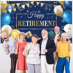Retirement Party Decorations, Extra Large Fabric Retire Sign Banner Photo Booth