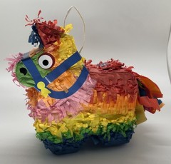 Mini Rainbow Donkey Piñata Birthday Party Kids Decor Luau Vibrant Colors