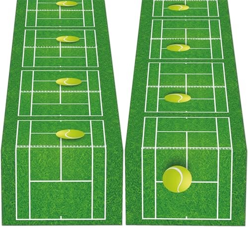 2 Pack Tennis Table Runner Party Supplies Sports Themed Table Cover Birthday