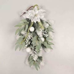 Christmas Door Wreath Xmas Home Room Wall Hanging Garland Flower Party Decor