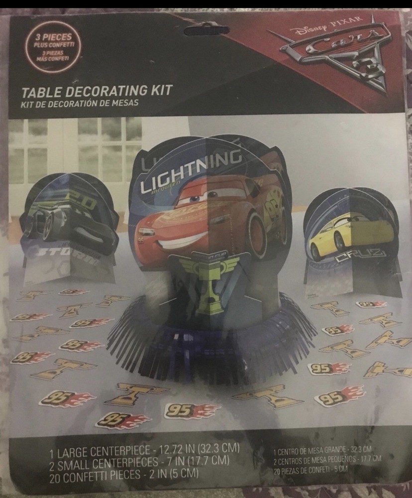 Disney Pixar Cars Table Decorating Kit 3 Pieces Plus Confetti