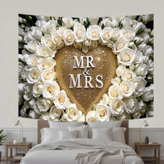 5x7FT/5x3FT Mr & Mrs Backdrop Wedding Valentine’s Day Backgrounds Photo Booths