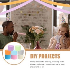 8 Pack Reusable Crepe Paper Streamers Colorful Birthday Party Celebration Props