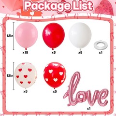 Heart Balloons Love Letter Foil Valentine Wedding Party Decor Kit 36pc