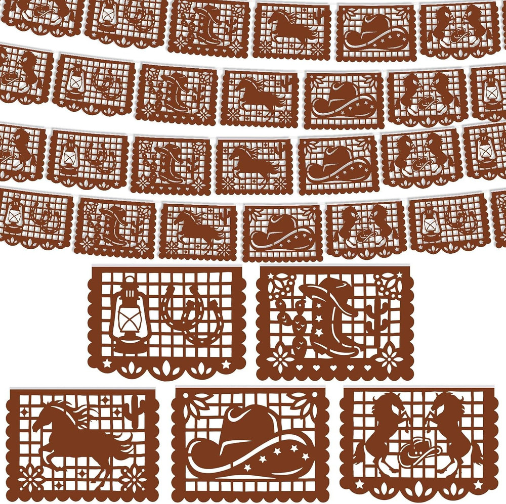 Western Cowboy Papel Picado Banners (6 Packs, 6 X 19.69 Ft, Plastic) Fiesta Part