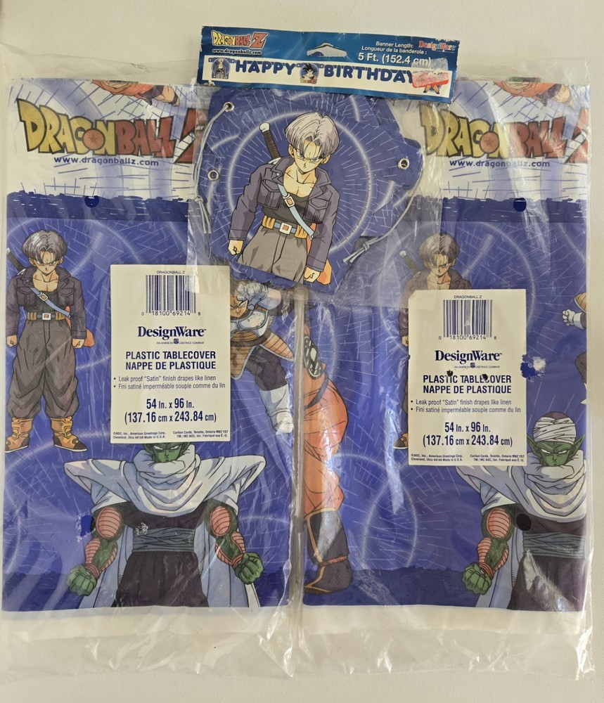 🌟 RARE! Vintage 2000 Funimation Dragon Ball Z Birthday Party Set (NIP) 🌟 y2k